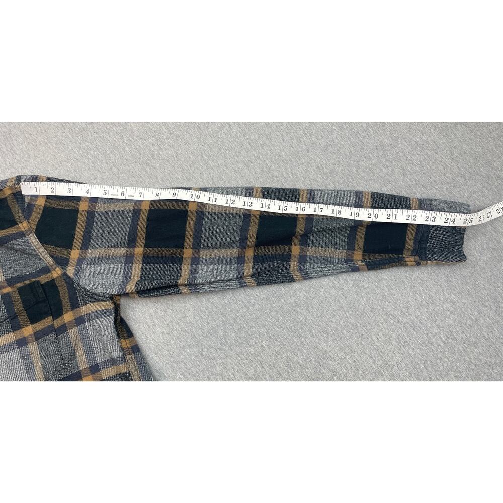 Hollister Shirt Mens Medium Plaid 100% Cotton Hooded‎ Button Up Long Sleeve - Picture 5 of 8